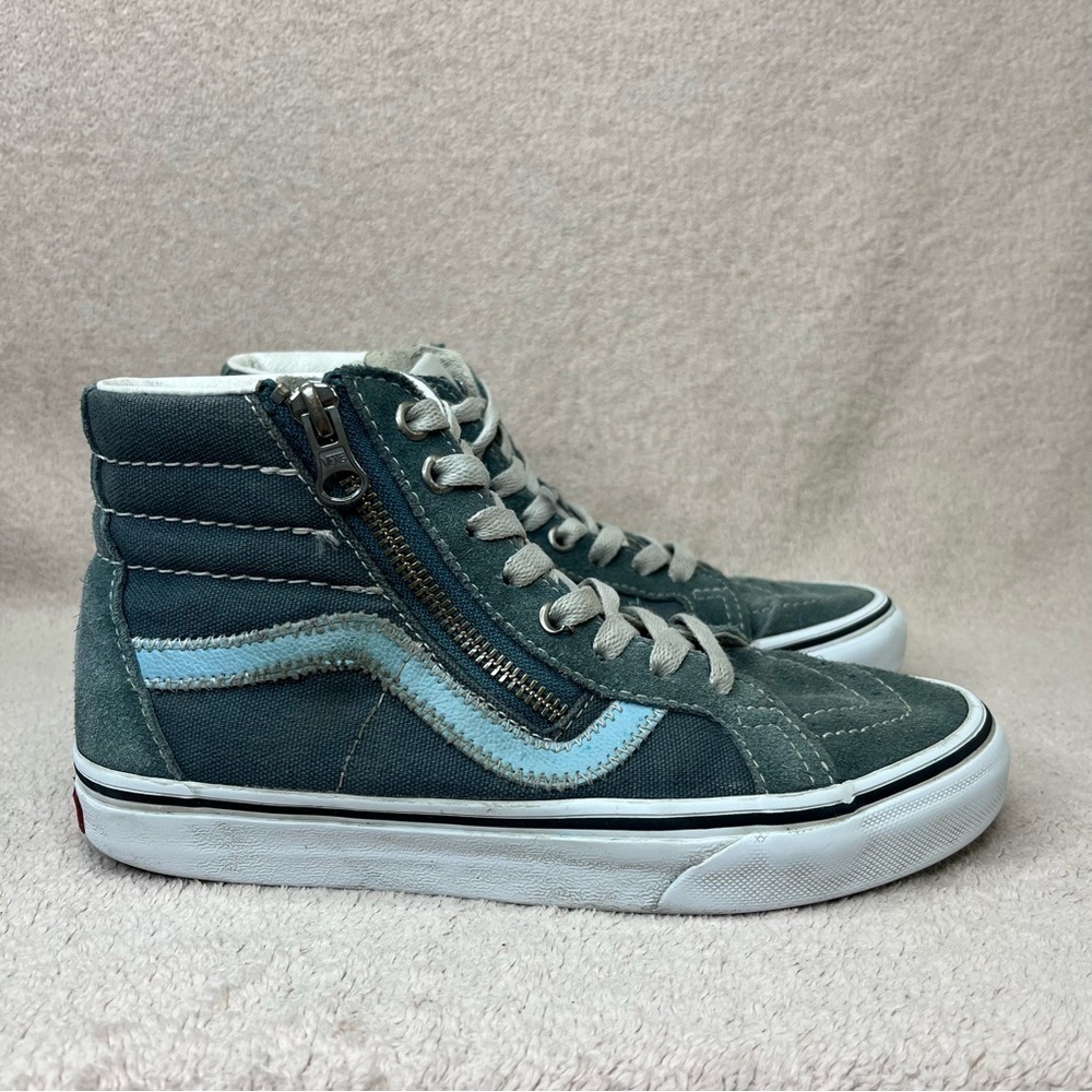 Vans Suede Sk8 Hi Zipper Sneakers Women’s 5.5 Blue Casual Skater Classic Boho